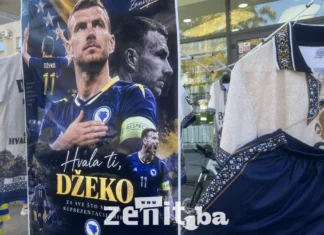 Zeničke ulice pune navijačkih rekvizita, sve u znaku Edina Džeke (FOTO)