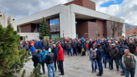 Protest rudara ispred Gradske uprave Grada Zenica