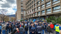 Protest rudara ispred Gradske uprave Grada Zenica